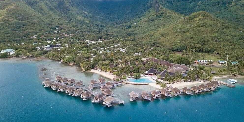 View of a resort in Moorea, French Polynesia