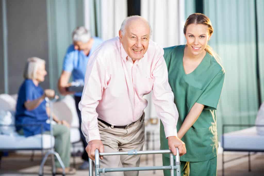 nurse with elderly man